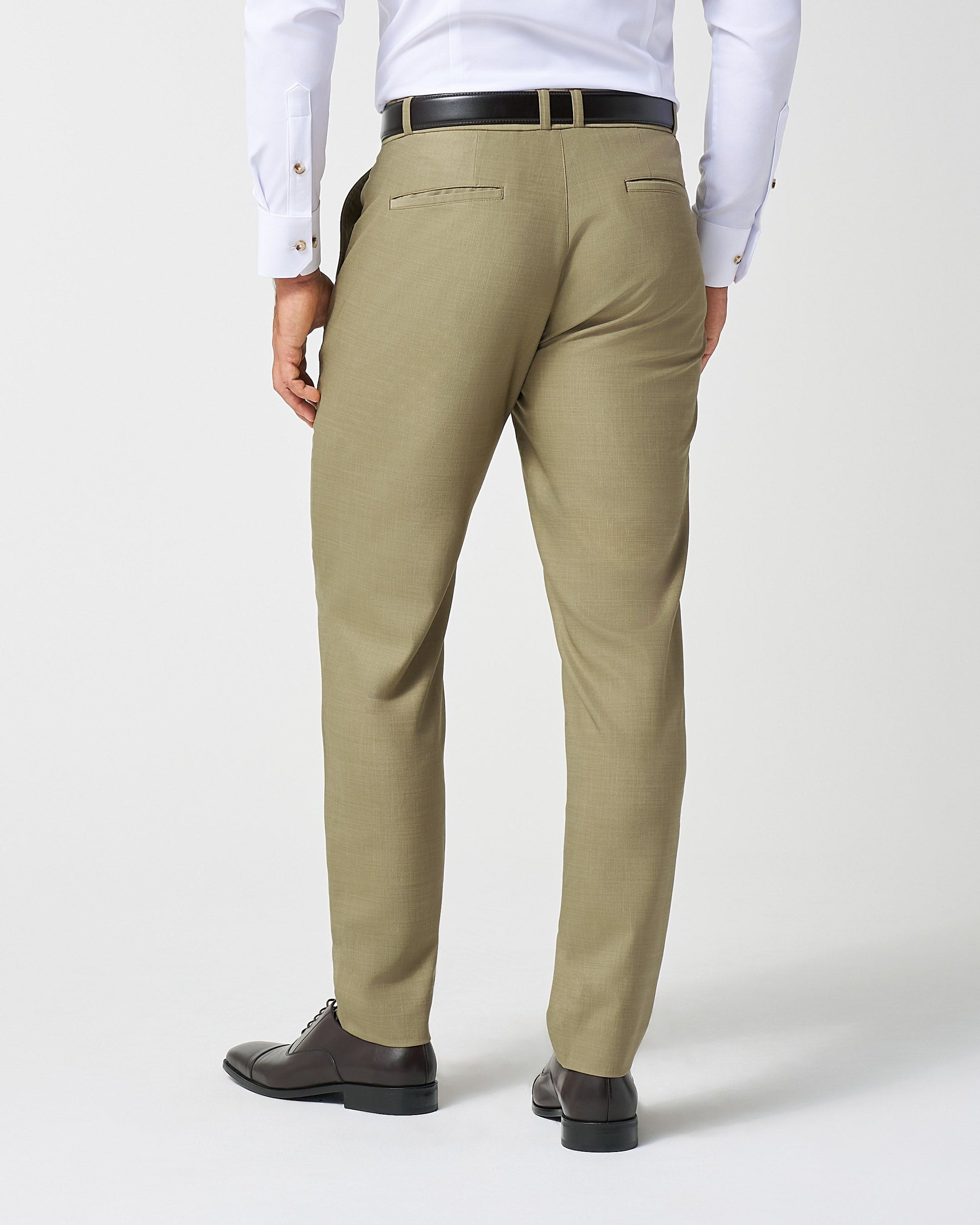 Athletic Fit Stretch Suit Pants - Heathered Olive | State & Liberty Suits|Bottoms