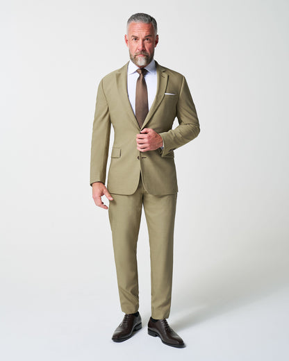 Athletic Fit Stretch Suit Pants - Heathered Olive | State & Liberty Suits|Bottoms