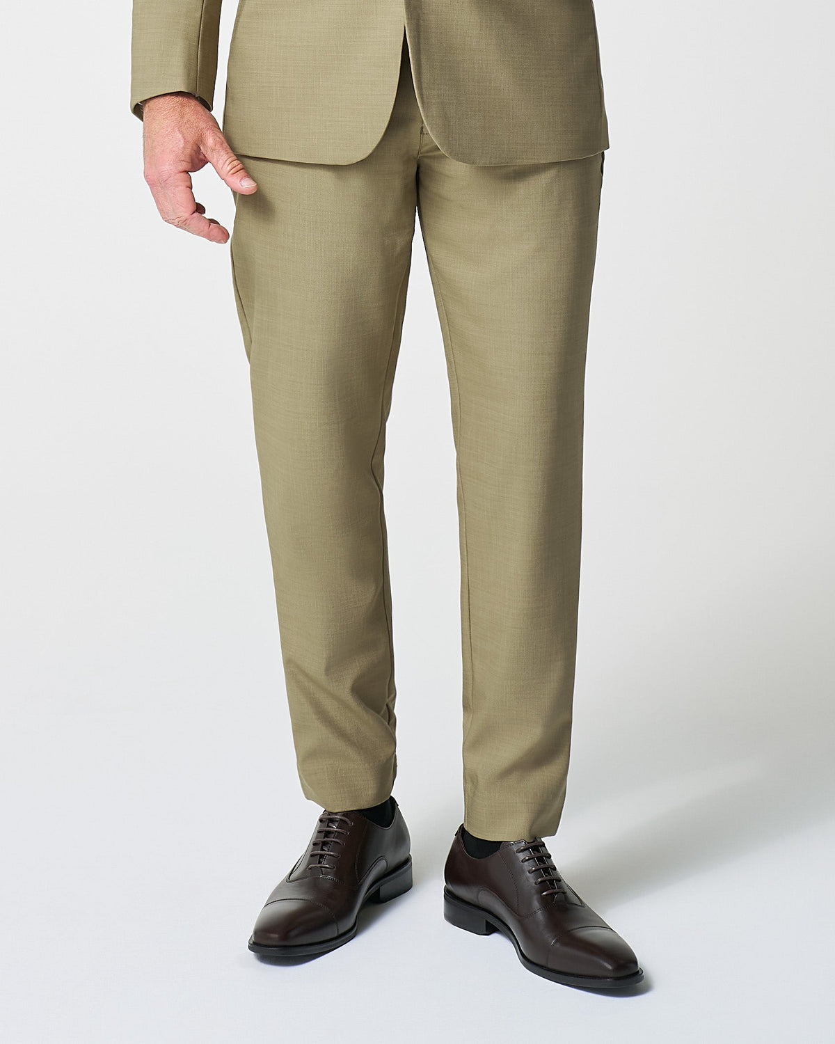 Athletic Fit Stretch Suit Pants - Heathered Olive | State & Liberty Suits|Bottoms