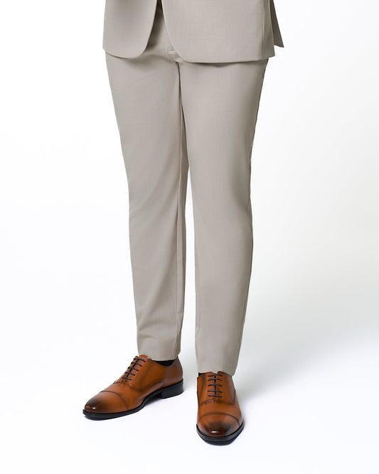 Athletic Fit Stretch Suit Pants - Heathered Stone | State & Liberty Suits|Bottoms