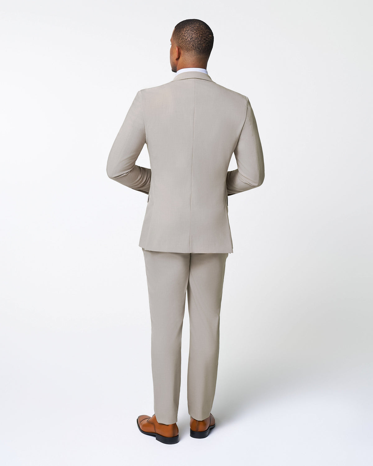 Athletic Fit Stretch Suit Pants - Heathered Stone | State & Liberty Suits|Bottoms
