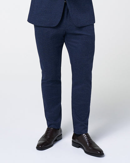 Athletic Fit Stretch Wool Suit Pants - Navy Herringbone | State & Liberty Suits|Bottoms