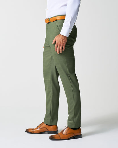 Athletic Fit Stretch Pants - Heathered Forest Green | State & Liberty Suits|Bottoms