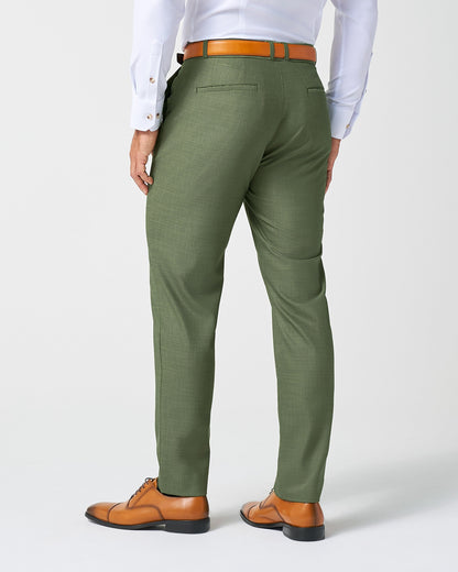 Athletic Fit Stretch Pants - Heathered Forest Green | State & Liberty Suits|Bottoms