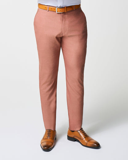 Athletic Fit Stretch Suit Pants - Heathered Salmon | State & Liberty Suits|Bottoms