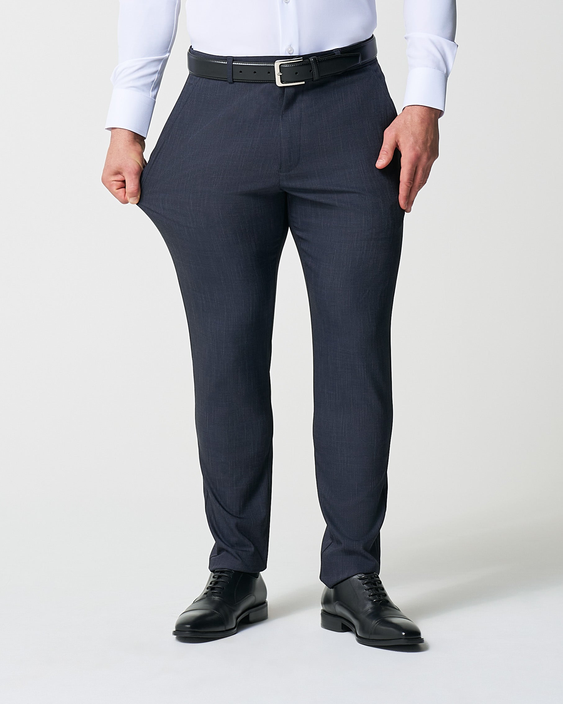 Athletic Fit Stretch Suit Pants - Heathered Midnight Navy | State & Liberty Suits|Bottoms