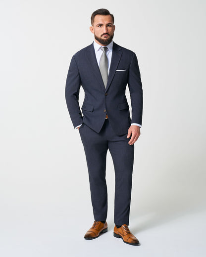 Athletic Fit Stretch Suit Pants - Heathered Midnight Navy | State & Liberty Suits|Bottoms