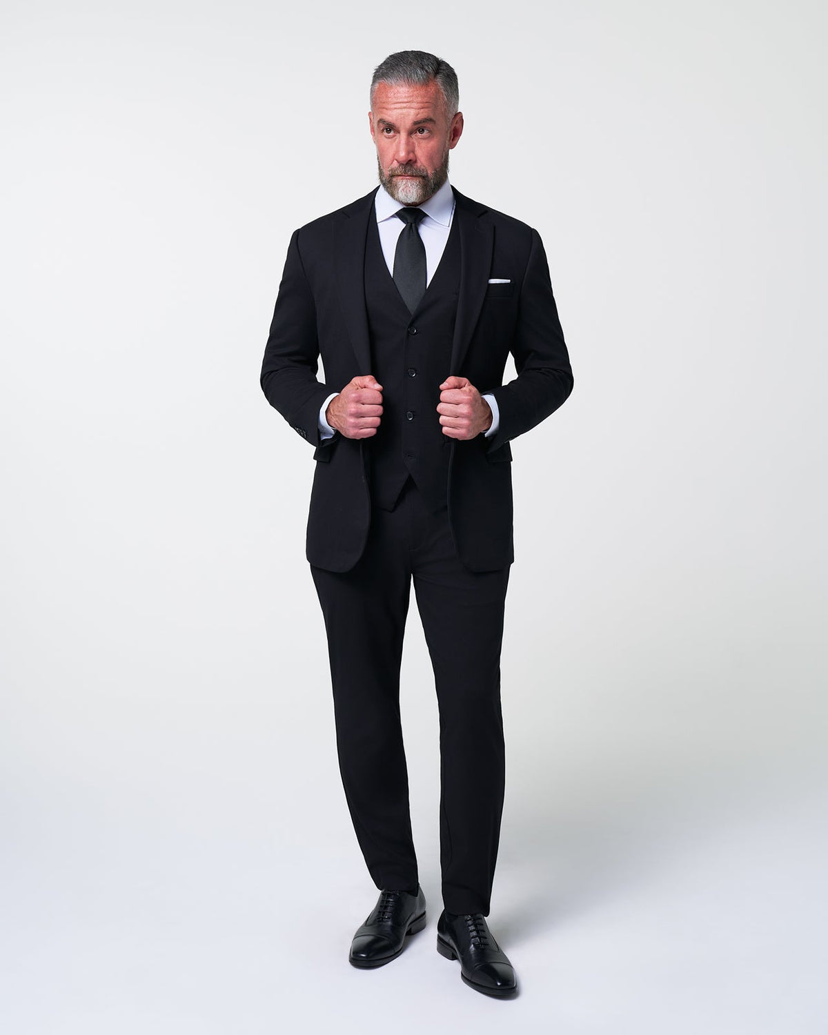 Athletic Fit Stretch Suit Vest - Black | State & Liberty Suits