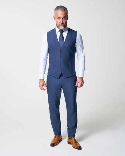 Athletic Fit Stretch Suit Vest - Heathered Navy | State & Liberty Suits