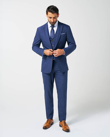 Athletic Fit Stretch Suit Vest - Heathered Navy | State & Liberty Suits