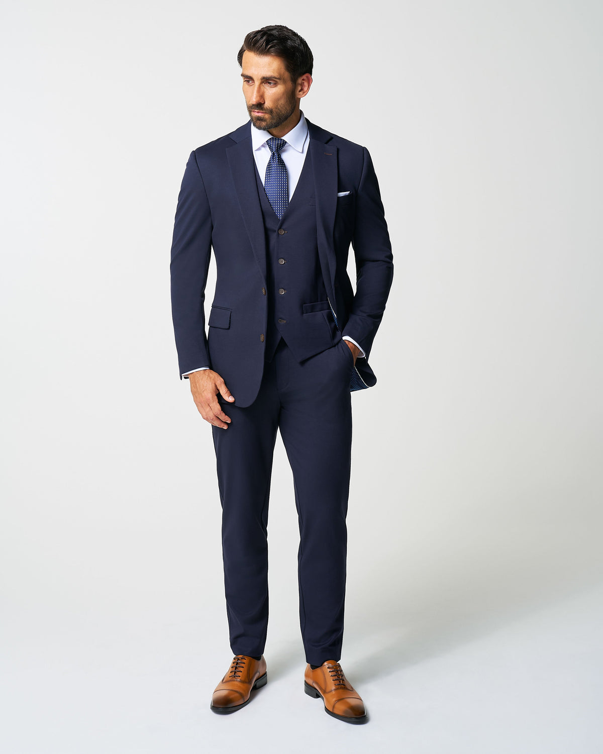 Athletic Fit Stretch Suit Vest - Navy | State & Liberty Suits