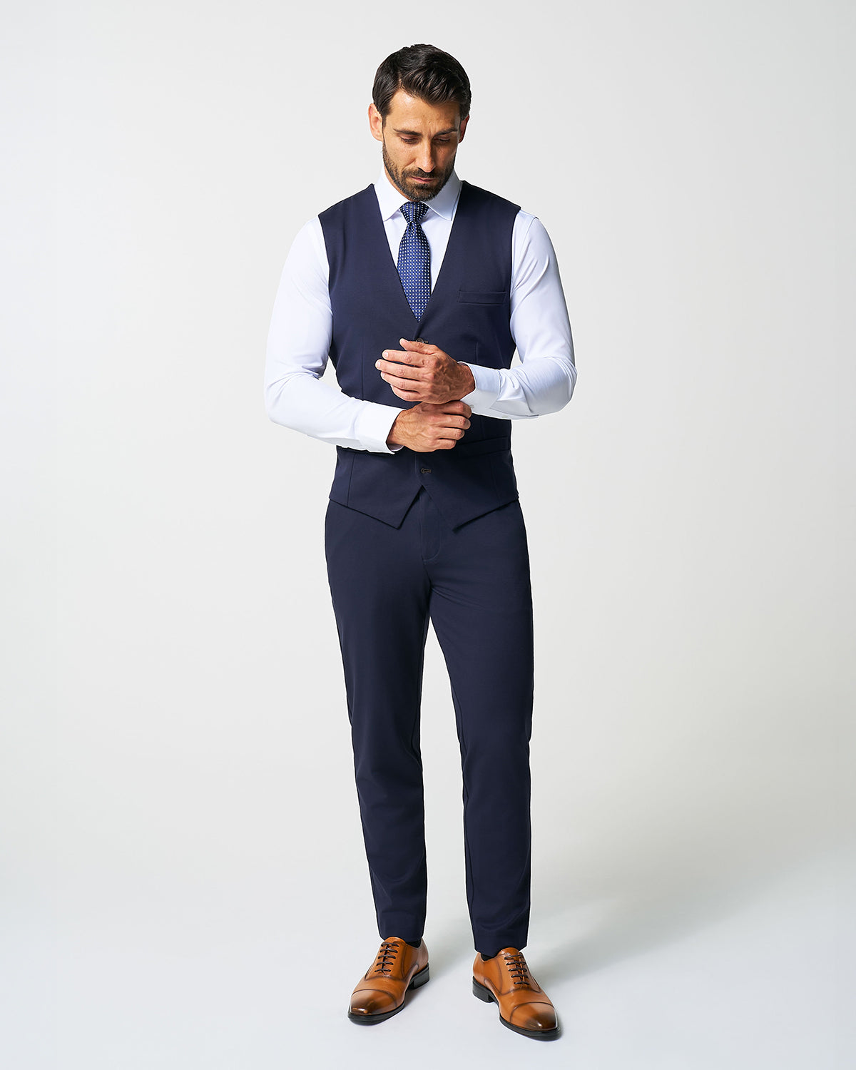 Athletic Fit Stretch Suit Vest - Navy | State & Liberty Suits