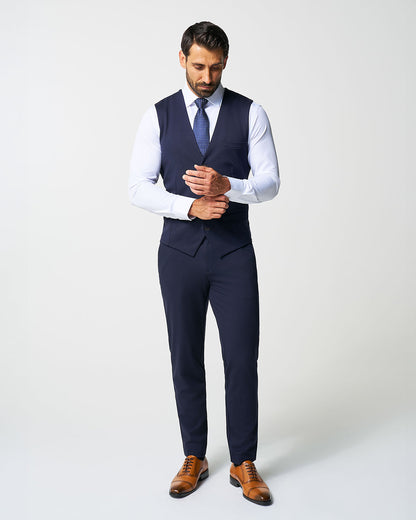 Athletic Fit Stretch Suit Vest - Navy | State & Liberty Suits