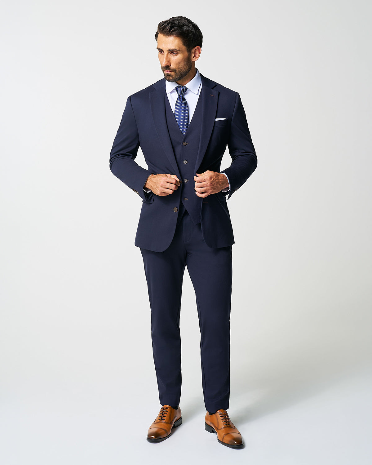 Athletic Fit Stretch Suit Vest - Navy | State & Liberty Suits