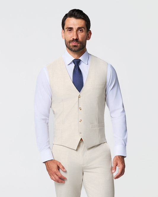 Athletic Fit Stretch Suit Vest - Lightweight Heathered Bamboo | State & Liberty Suits