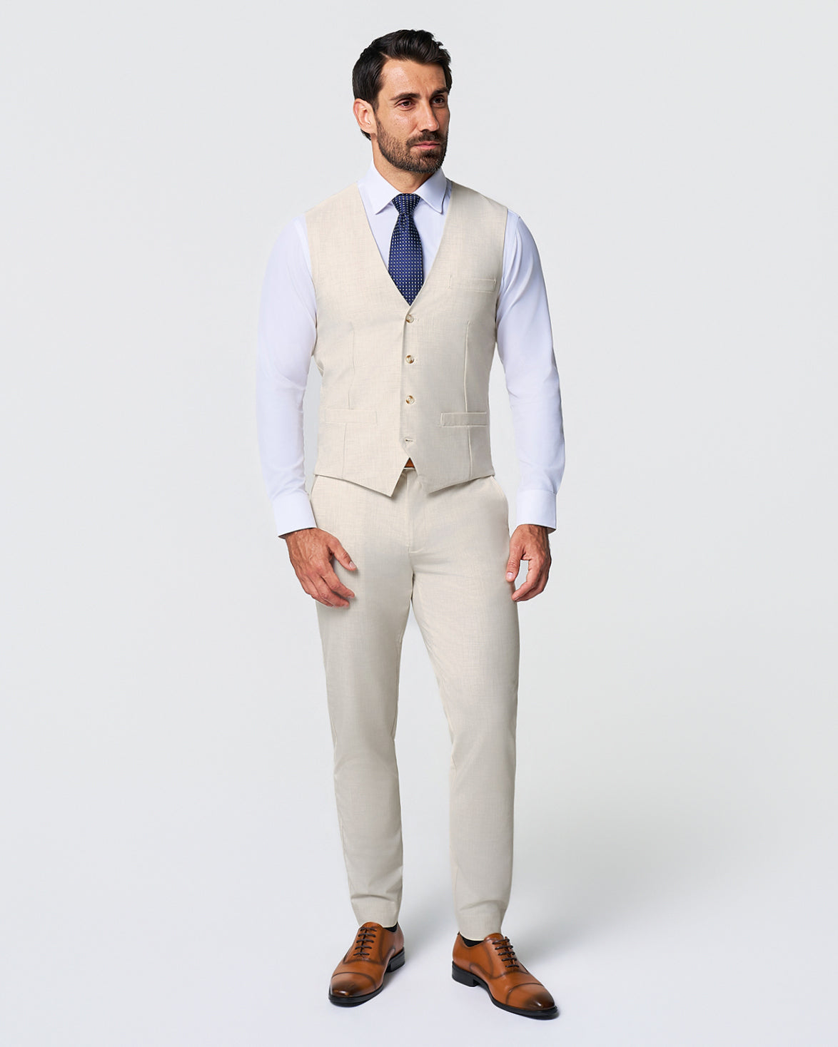 Athletic Fit Stretch Suit Vest - Lightweight Heathered Bamboo | State & Liberty Suits