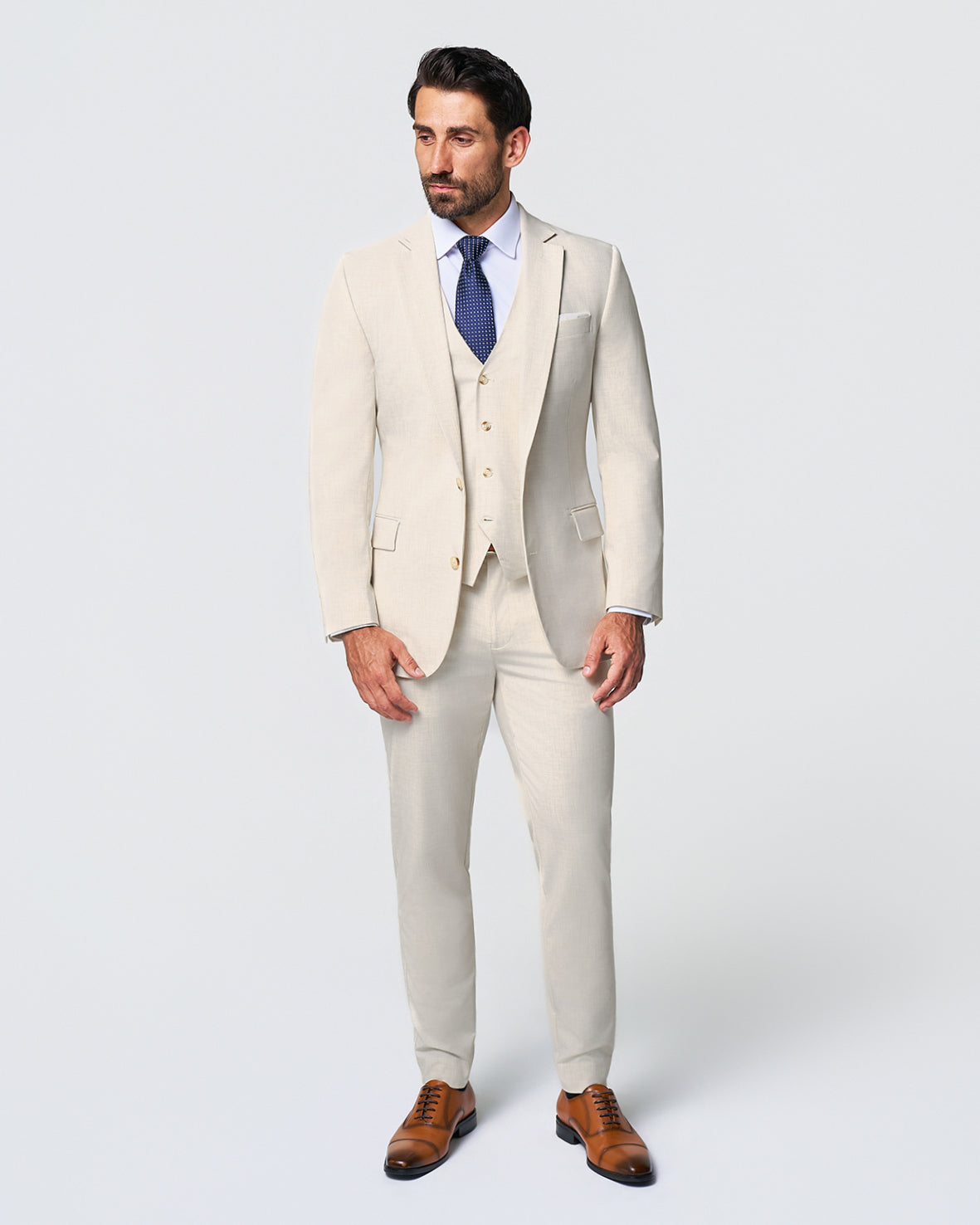 Athletic Fit Stretch Suit Vest - Lightweight Heathered Bamboo | State & Liberty Suits