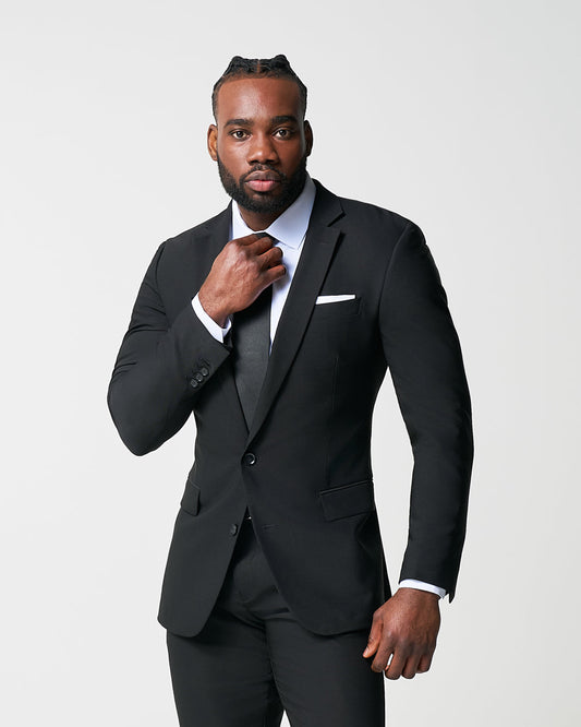Athletic Fit Stretch Blazer - Heathered Black | State & Liberty Blazers|Suits