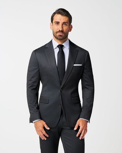 Athletic Fit Stretch Blazer - Charcoal Microcheck | State & Liberty Blazers|Suits