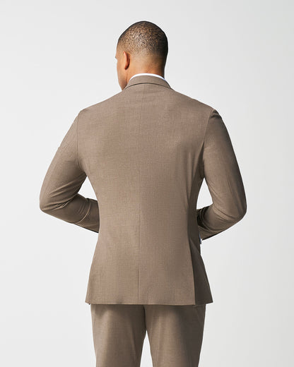 Athletic Fit Stretch Blazer - Lightweight Heathered Latte | State & Liberty Blazers|Suits