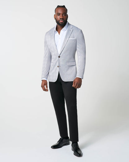 Athletic Fit Stretch Blazer - Light Grey Plaid | State & Liberty Blazers|Suits