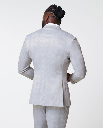 Athletic Fit Stretch Blazer - Light Grey Plaid | State & Liberty Blazers|Suits