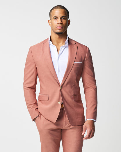 Athletic Fit Stretch Blazer - Heathered Salmon | State & Liberty Blazers|Suits