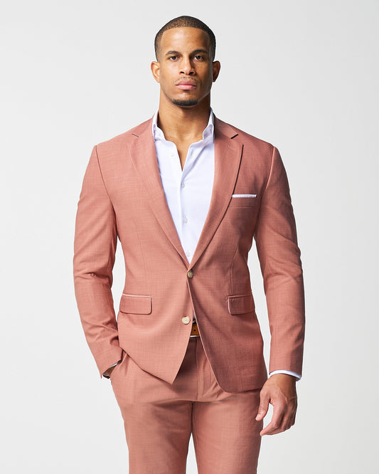 Athletic Fit Stretch Blazer - Heathered Salmon | State & Liberty Blazers|Suits