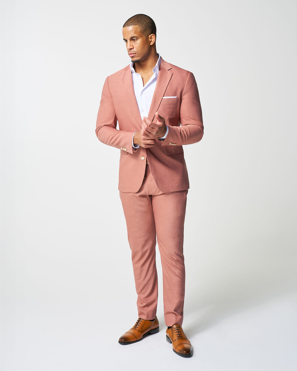 Athletic Fit Stretch Blazer - Heathered Salmon | State & Liberty Blazers|Suits