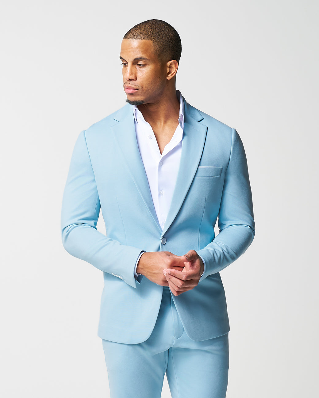 Athletic Fit Stretch Blazer - Solid Cool Blue | State & Liberty Blazers|Suits