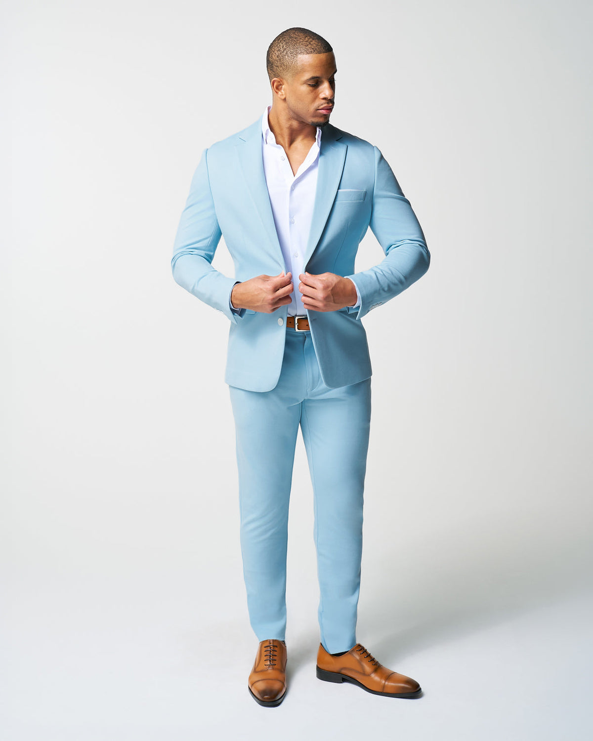 Athletic Fit Stretch Blazer - Solid Cool Blue | State & Liberty Blazers|Suits
