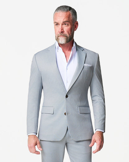 Athletic Fit Stretch Blazer - Grey Houndstooth Microcheck | State & Liberty Blazers|Suits