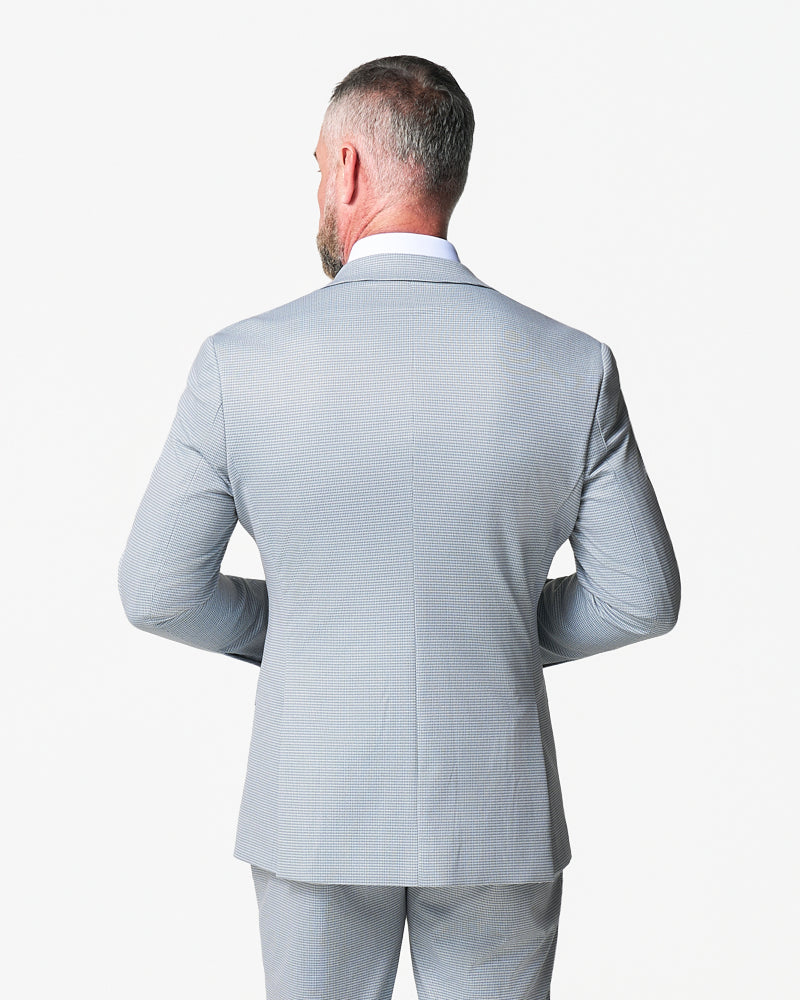 Athletic Fit Stretch Blazer - Grey Houndstooth Microcheck | State & Liberty Blazers|Suits