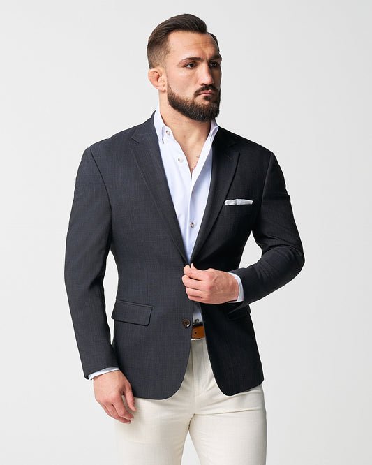 Athletic Fit Stretch Blazer - Heathered Midnight Navy | State & Liberty Blazers|Suits