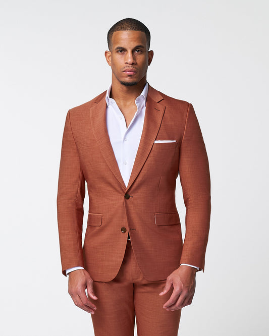 Athletic Fit Stretch Blazer - Heathered Burnt Orange | State & Liberty Blazers|Suits