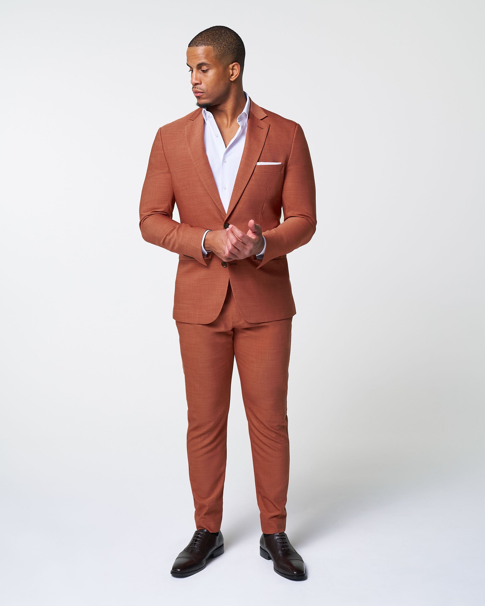 Athletic Fit Stretch Blazer - Heathered Burnt Orange | State & Liberty Blazers|Suits