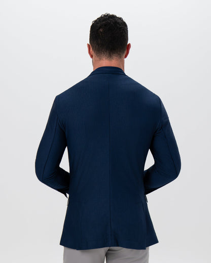 Athletic Fit Stretch Blazer - Navy Seersucker | State & Liberty Blazers|Suits