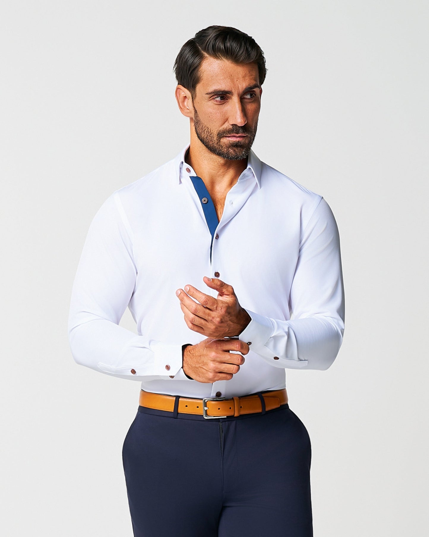 "The Springer" Limited Edition: White with Navy Accents | State & Liberty Dress Shirts