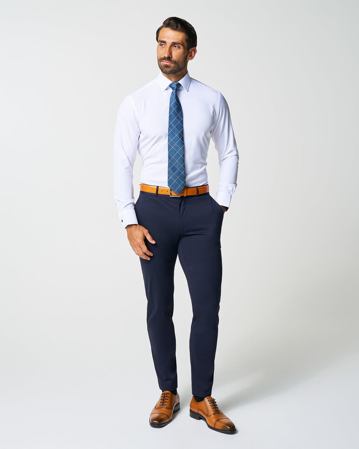 "The Springer" Limited Edition: White with Navy Accents | State & Liberty Dress Shirts