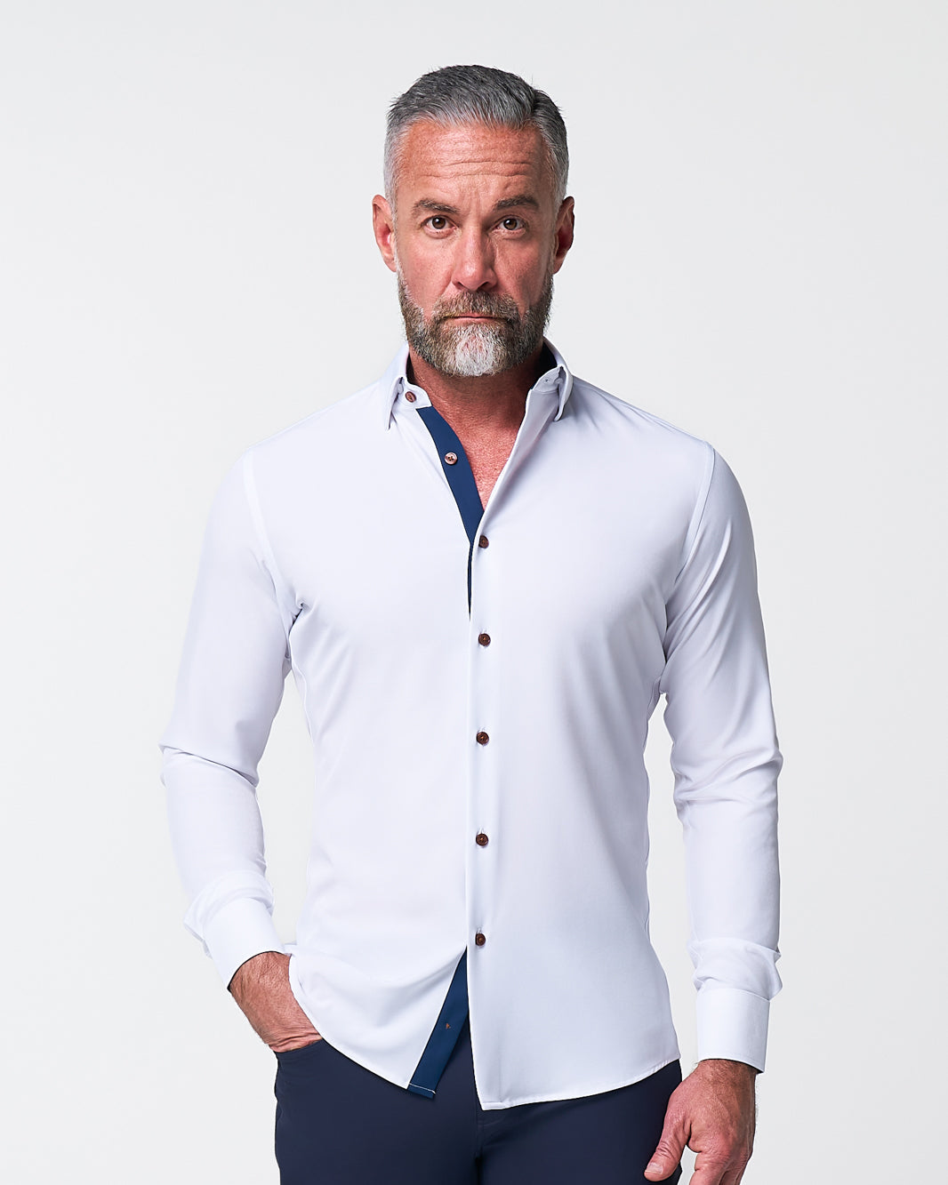 "The Springer" Limited Edition: White with Navy Accents | State & Liberty Dress Shirts