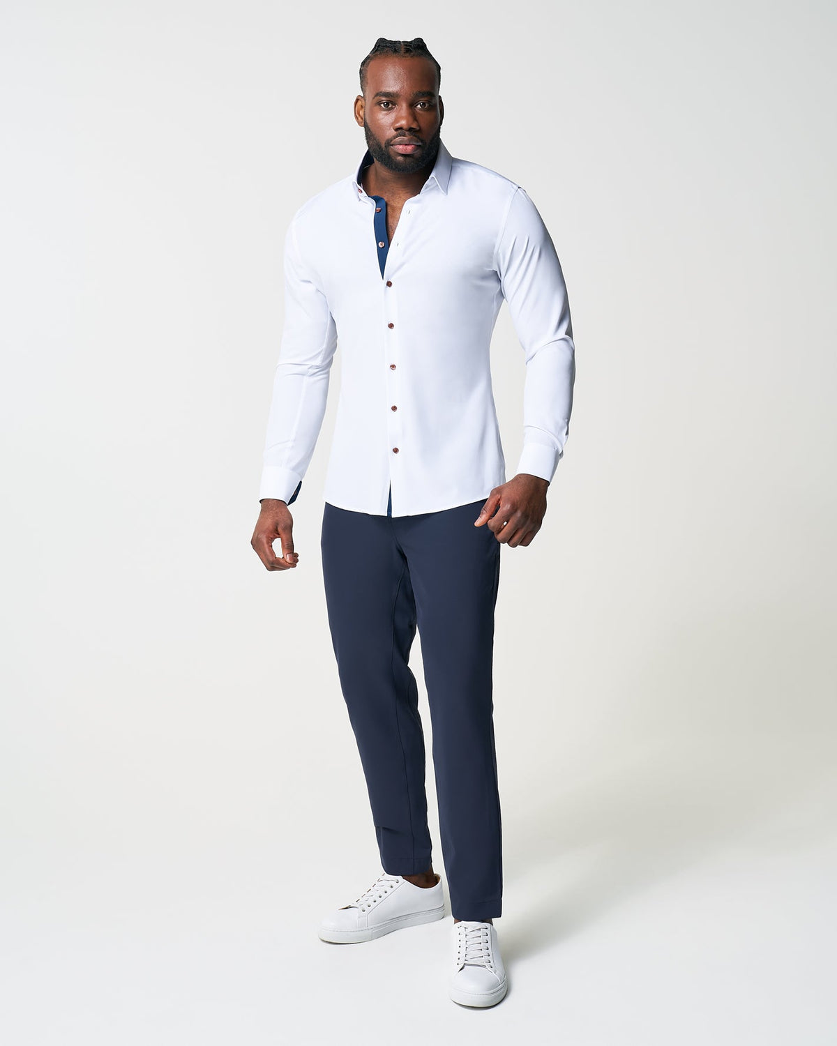 "The Springer" Limited Edition: White with Navy Accents | State & Liberty Dress Shirts