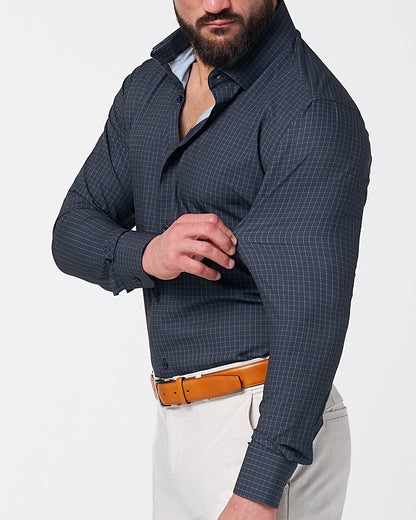 "The Lakewood" White Small Windowpane | State & Liberty Dress Shirts