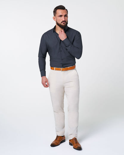 "The Lakewood" White Small Windowpane | State & Liberty Dress Shirts