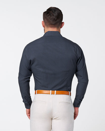 "The Lakewood" White Small Windowpane | State & Liberty Dress Shirts