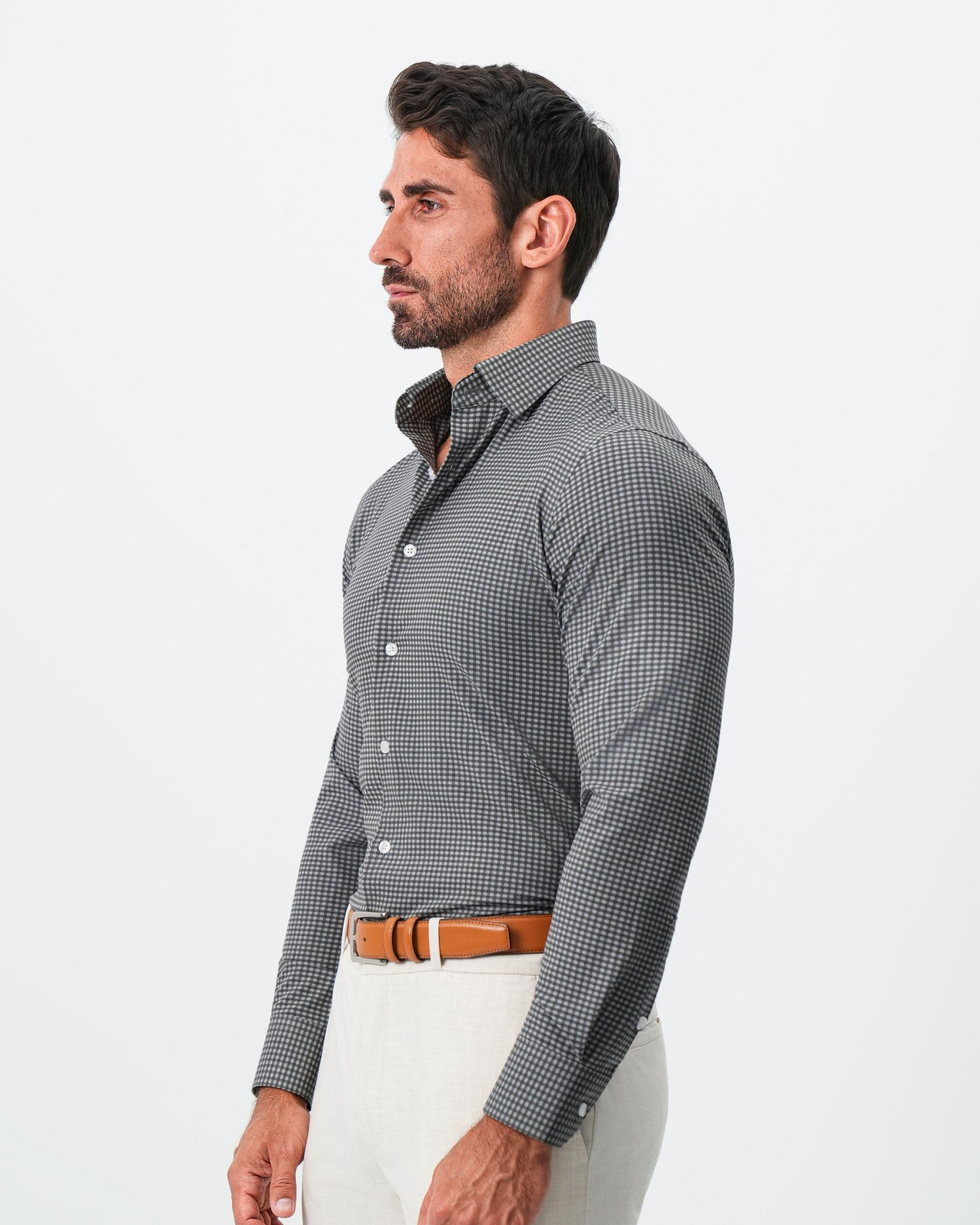"The Matty" Dark Green & Light Blue Mini Check | State & Liberty Dress Shirts