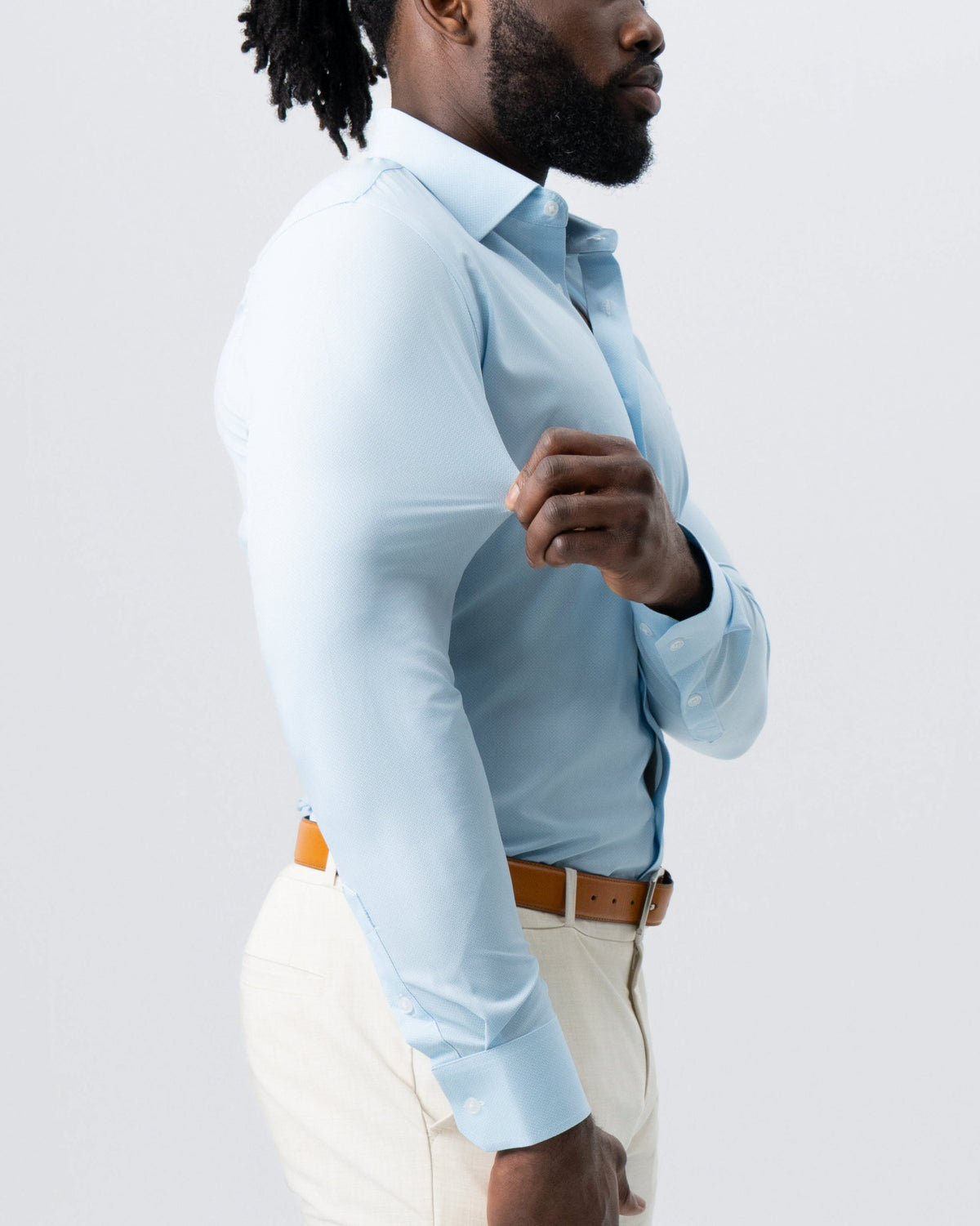 "The Stone" Light Blue Micro Diamond Geo Print | State & Liberty Dress Shirts
