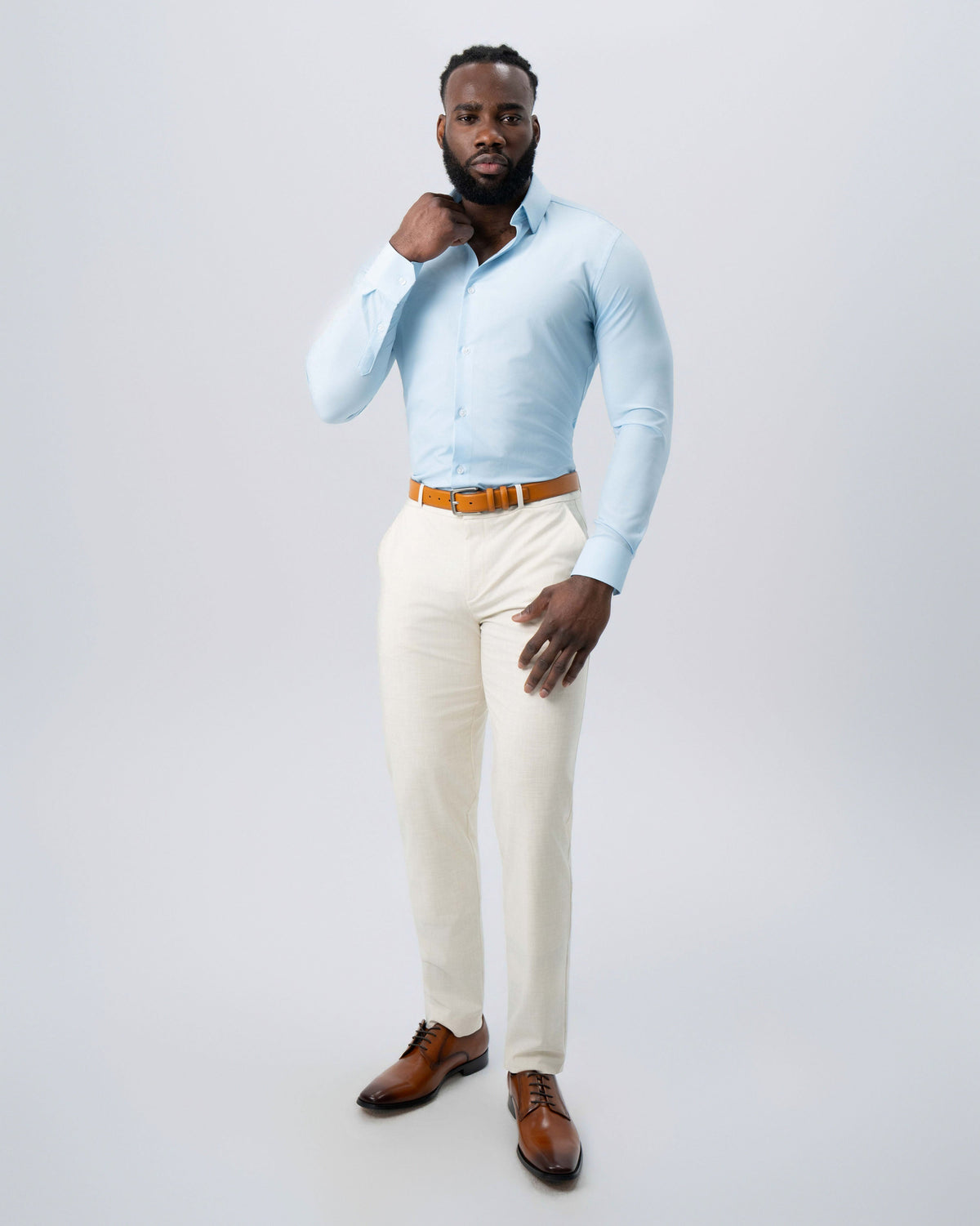 "The Stone" Light Blue Micro Diamond Geo Print | State & Liberty Dress Shirts