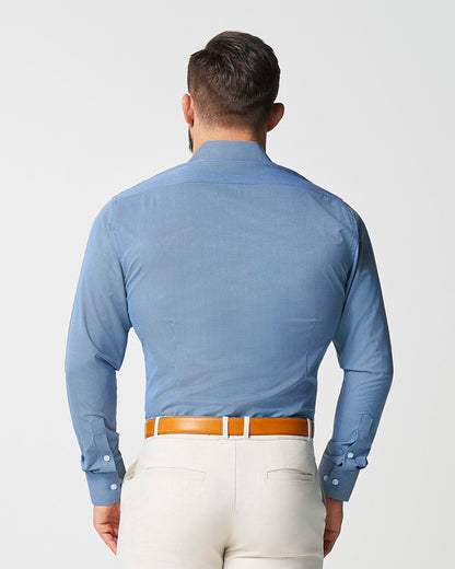 "The Lamar" Light Blue, Black & White Geo Weave | State & Liberty Dress Shirts
