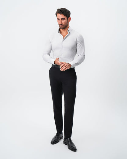 "The Johnny" Mini Grey Dot Print | State & Liberty Dress Shirts