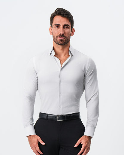 "The Johnny" Mini Grey Dot Print | State & Liberty Dress Shirts